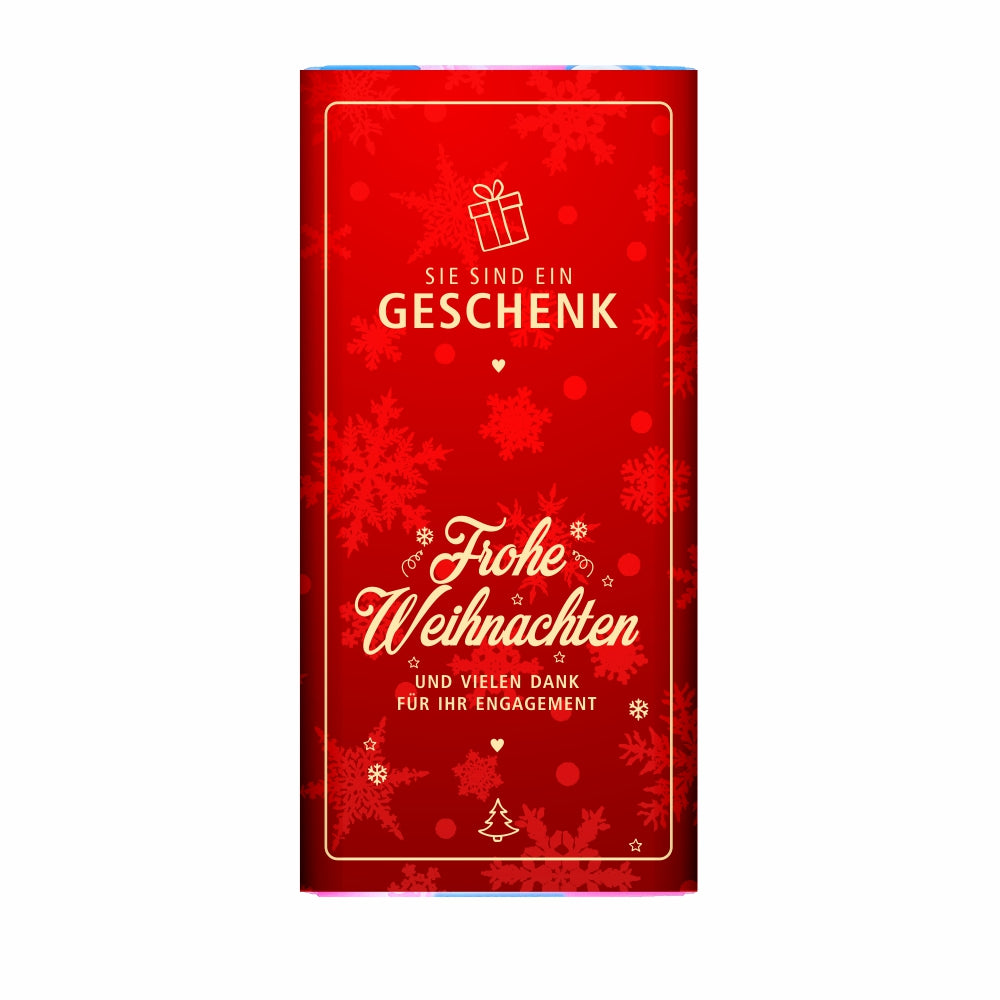 Schokolade "Du/Sie bist/sind ein Geschenk" - mit Logo (rote Serie)