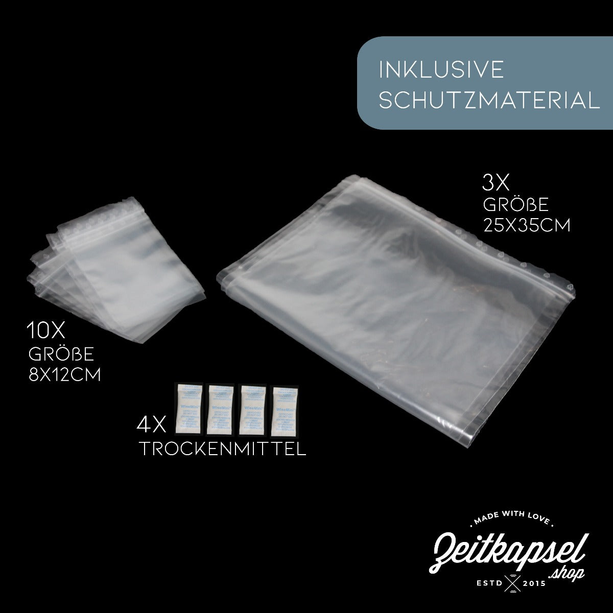 Zeitkapsel mit individuellem Druck, 2 Größen