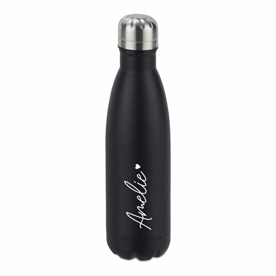 Trinkflasche Edelstahl mit Name - Design Heart
