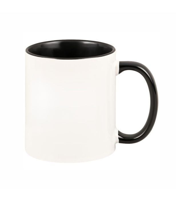 Keramiktasse schwarz - farbiger Henkel & Innenwand