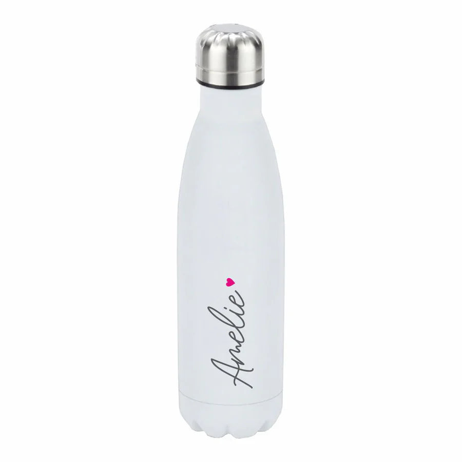 Trinkflasche Edelstahl mit Name - Design Heart