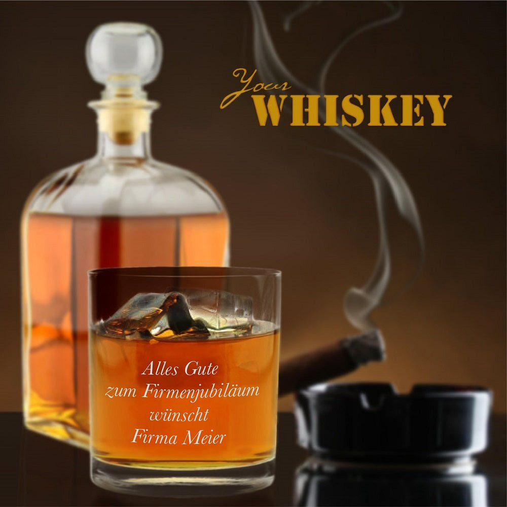 Whiskykaraffe mit Logo- oder Textgravur