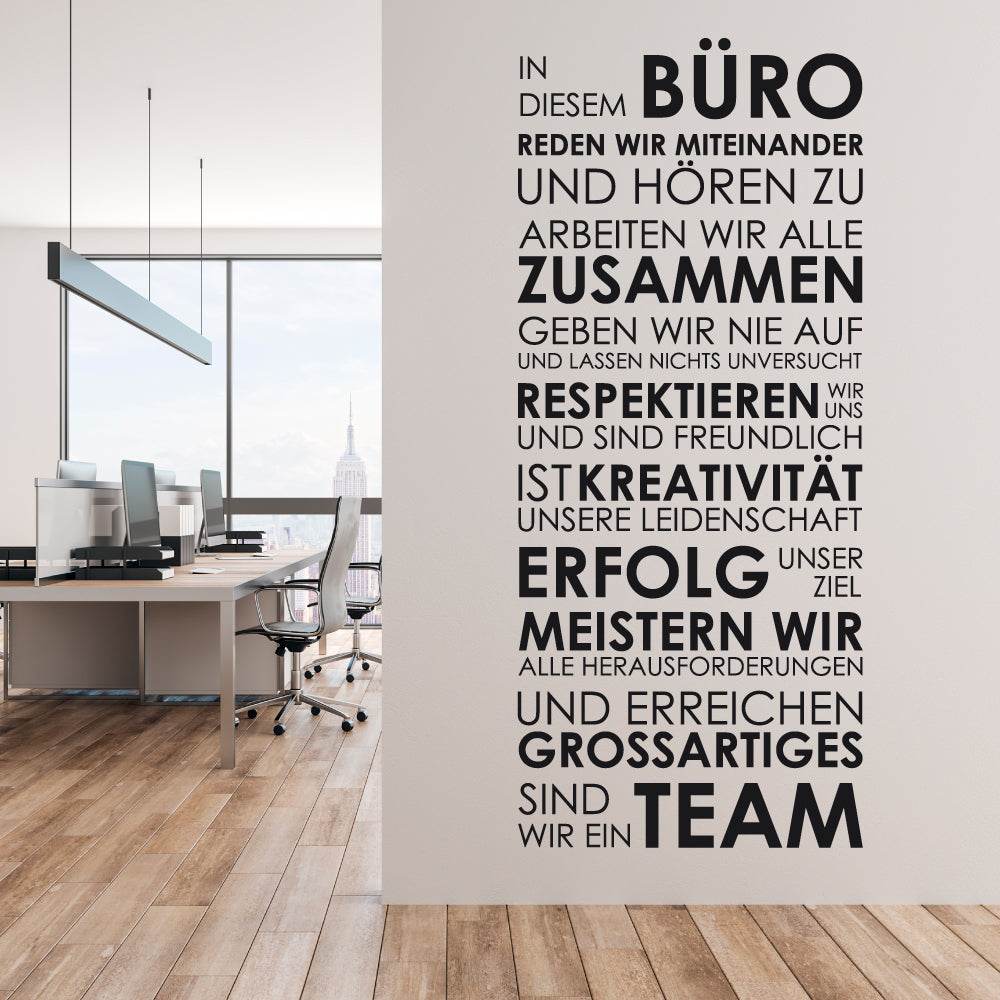 Wandtattoo "In diesem Büro"