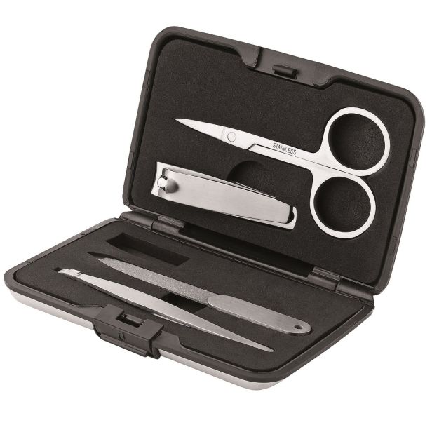 Nageletui "Travel & Manicure" silber mit Logo