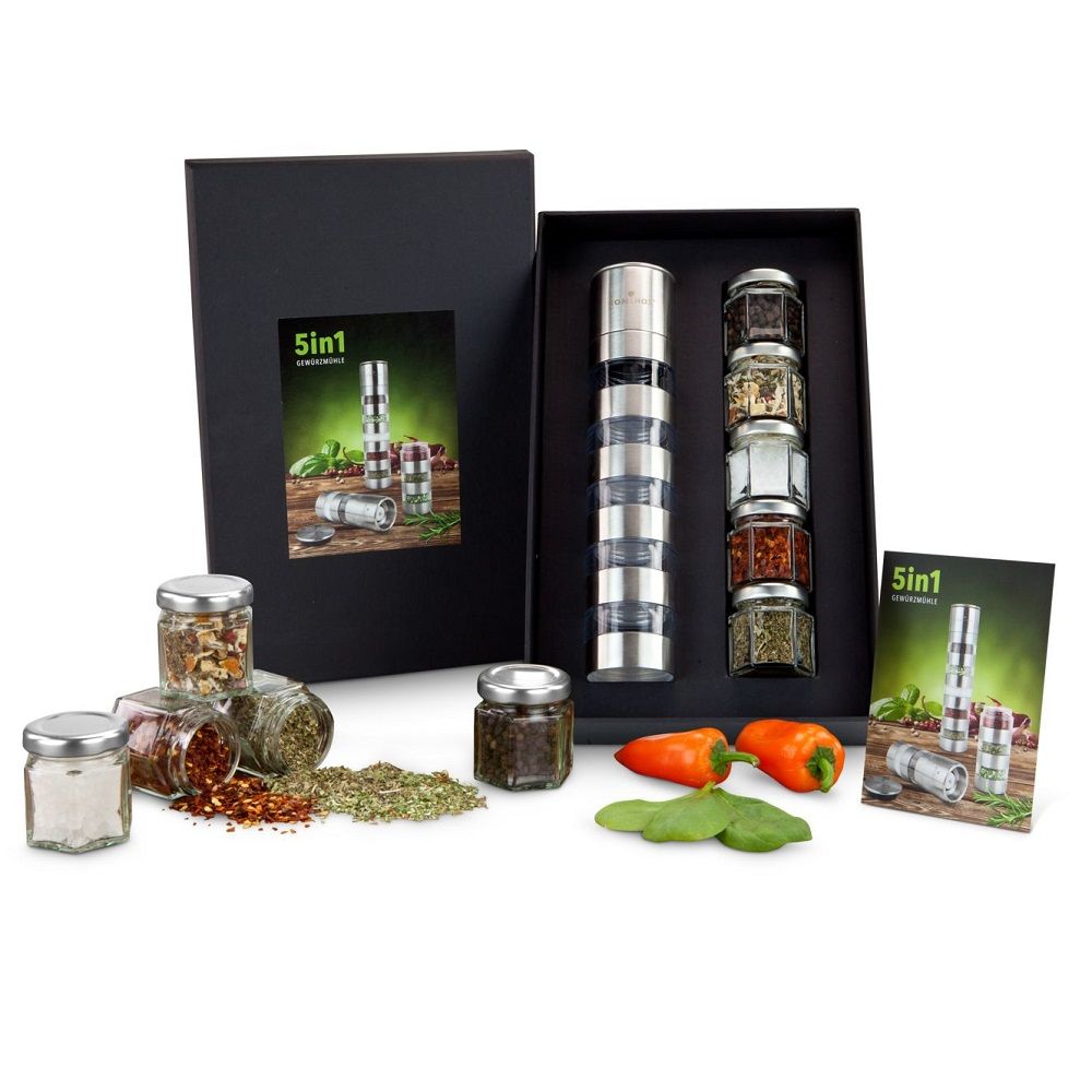 Geschenkset 5 in 1 - Gewürzmühlenvariation mit Gravur
