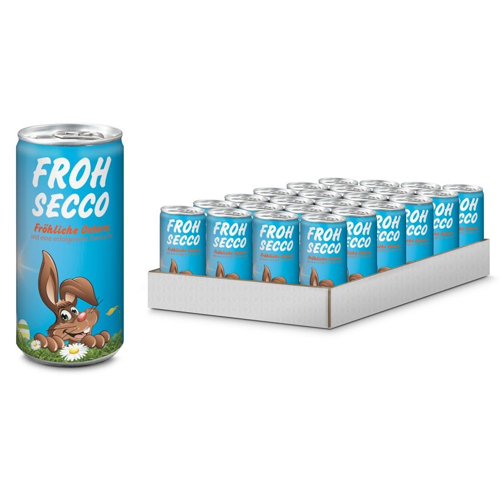 24 x FrohSecco Ostern  á 0,2 l in der Slimlinedose - individualisierbar