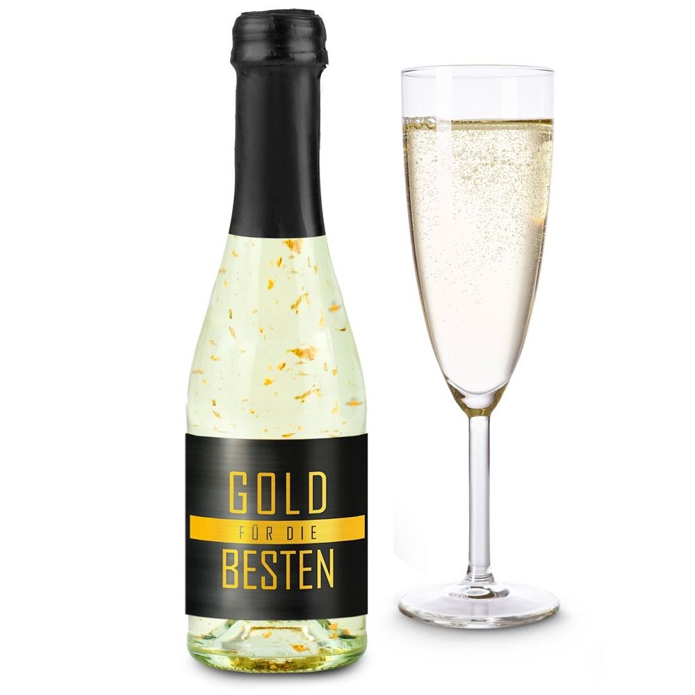 6 x Gold für die Besten 0,2 l Flasche - individuell gestaltbar