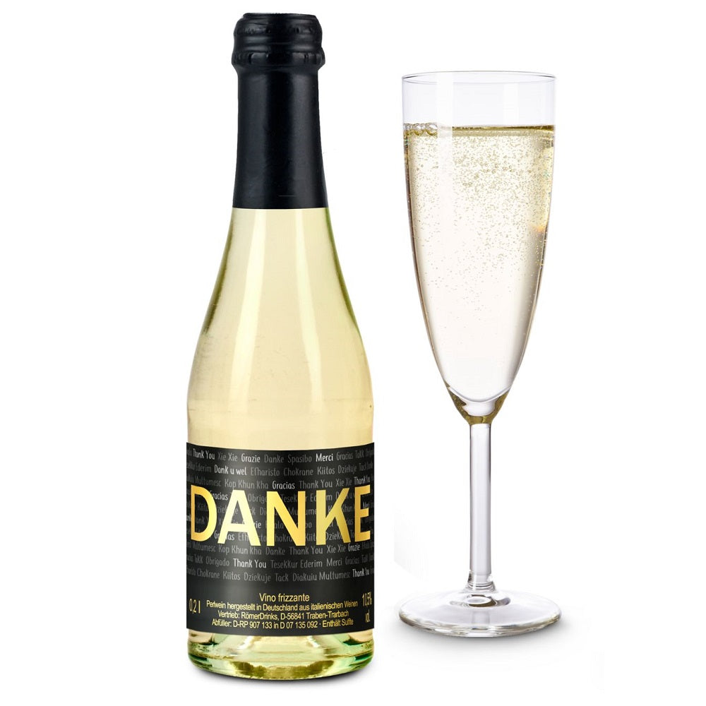 6 x Danke Secco 0,2 l Flasche - individuell gestaltbar