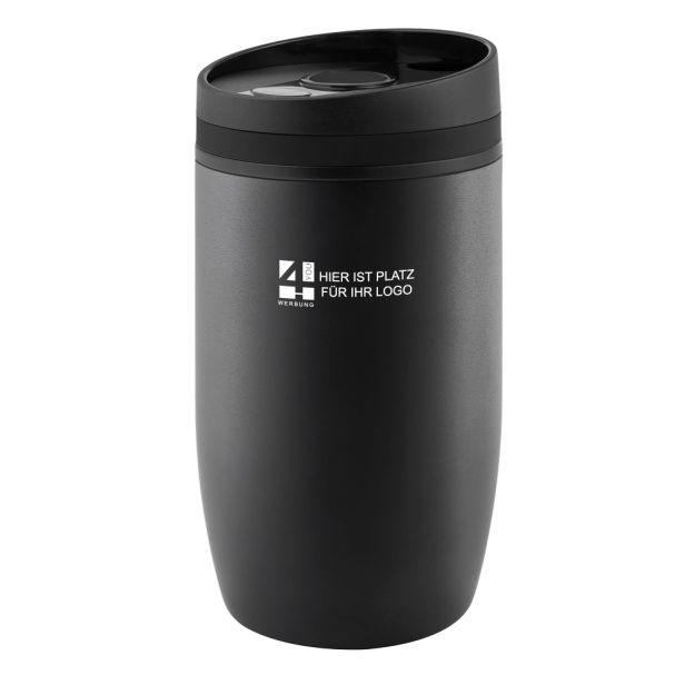 Vakuumbecher "Crema Officina Nero" mit Logogravur