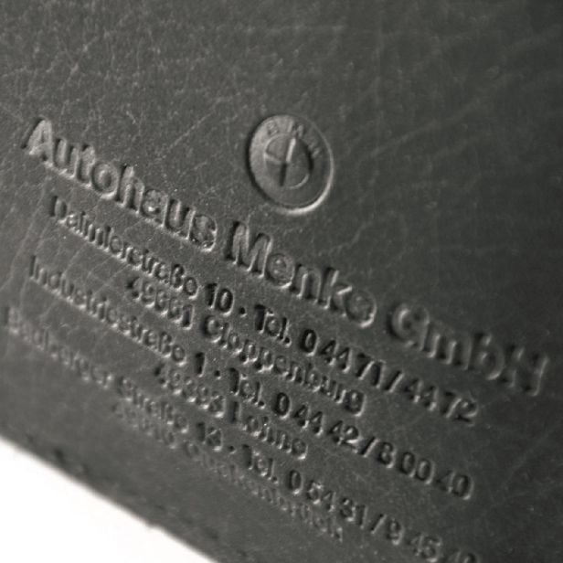 Schlüsseltasche schwarz mit Logodruck oder -prägung