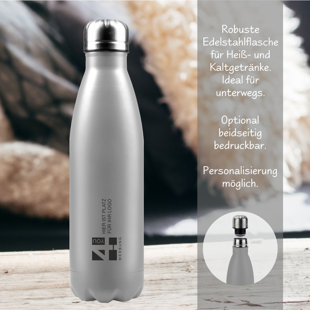 Trinkflasche Edelstahl mit Logodruck