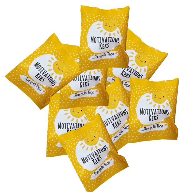 Motivationsglückskekse mit motivierenden Sprüchen - einzeln verpackt