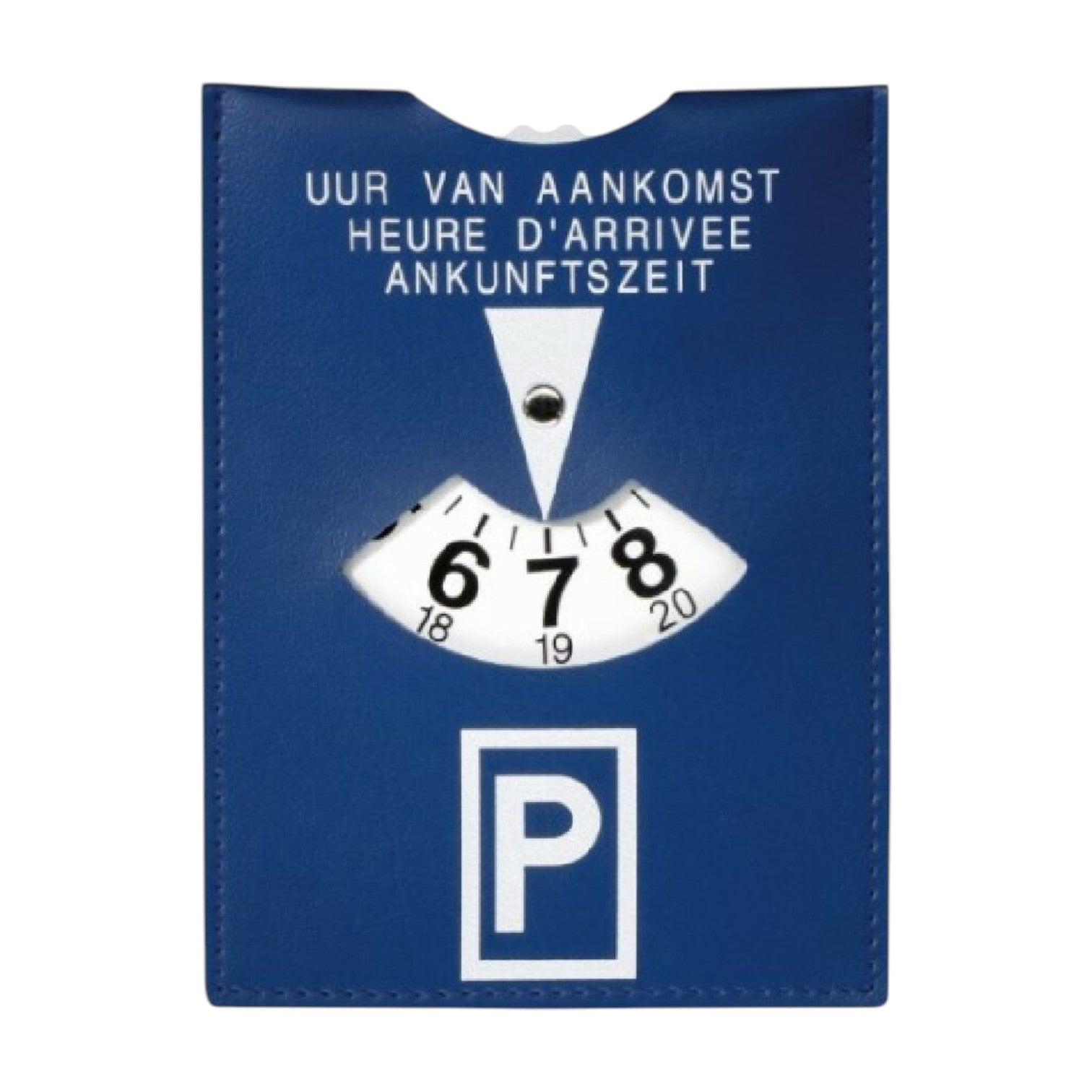 Klassische Parkscheibe blau