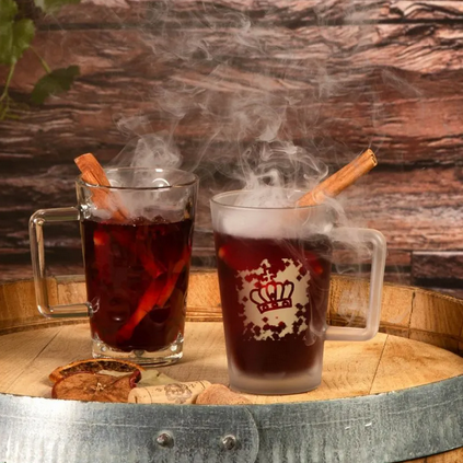 Dubbeglastässel satiniert mit Wunschdruck  & optionalem Eichstrich