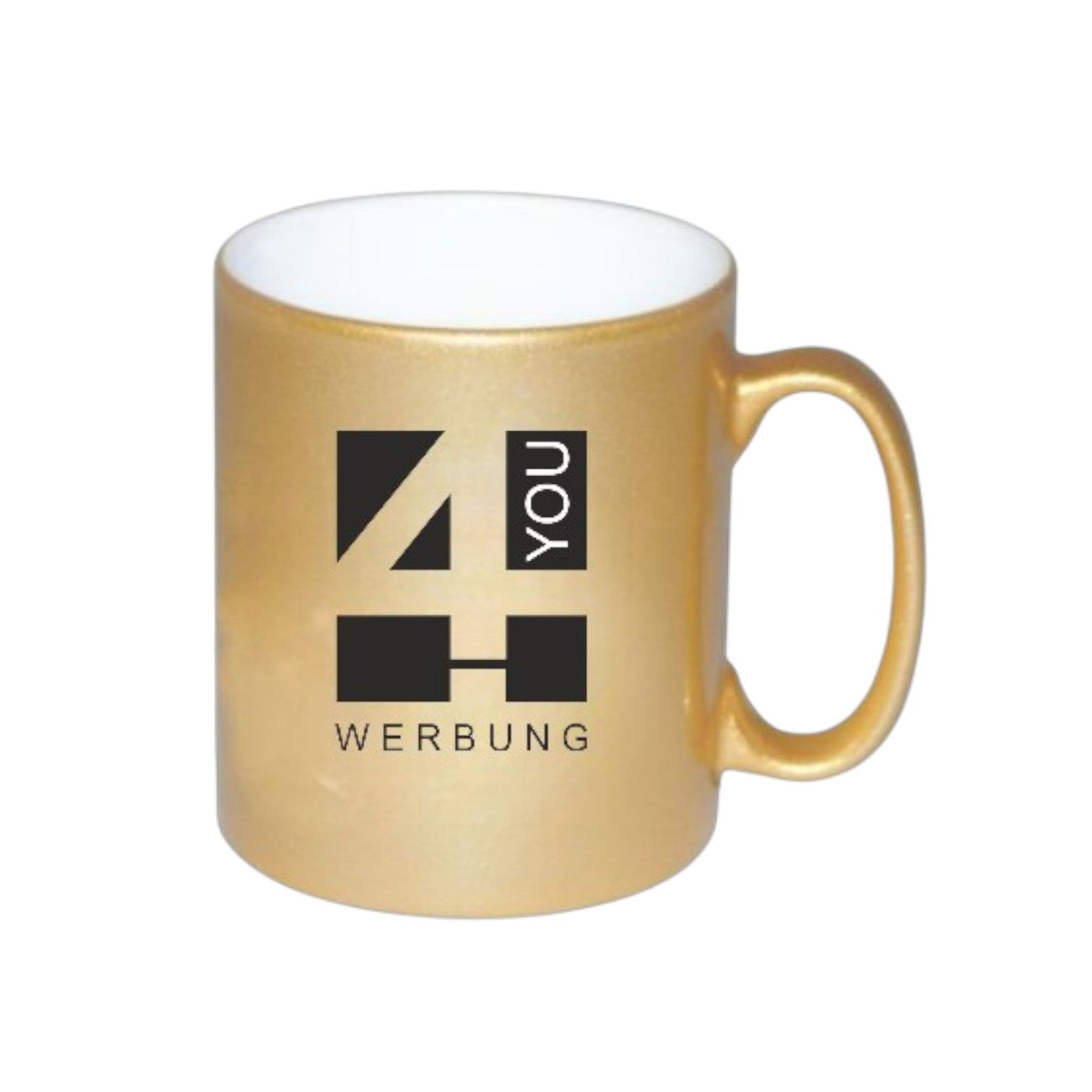 Glitzertasse im Metallic-Look Gold