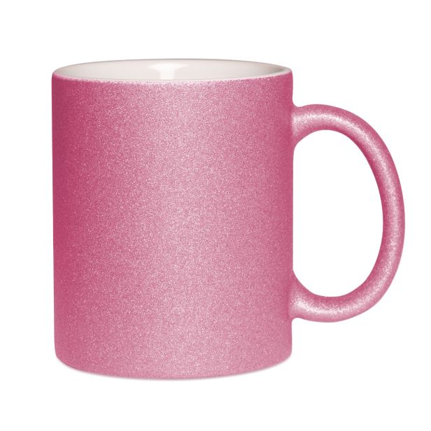 Glitzertasse mit Glitzerpartikeln Pink