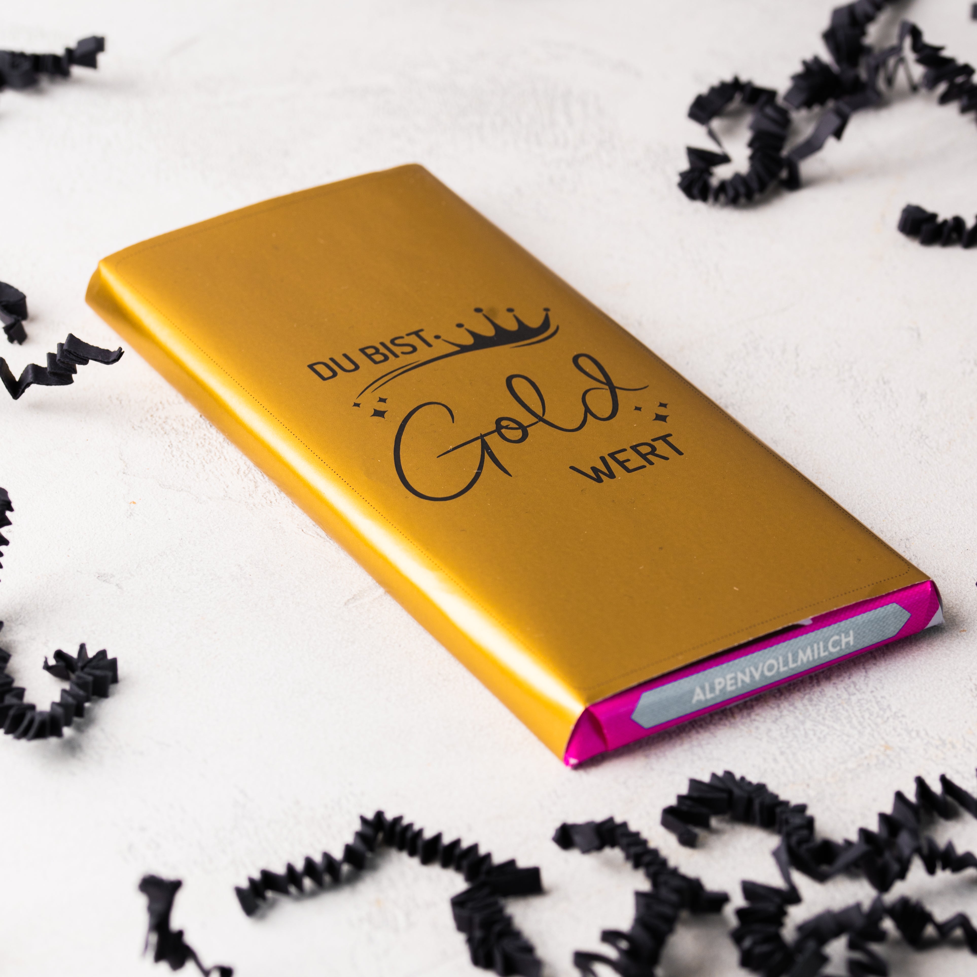 Geschenkbox "Du bist Gold wert" mit Schokolade