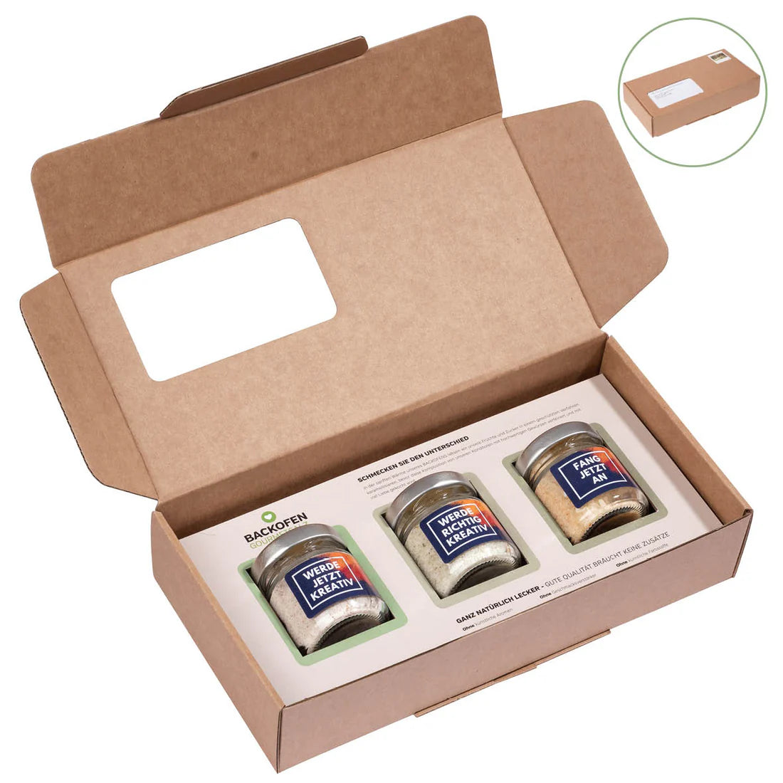 Backofen-Gourmetsalz 3 er-Mailingbox mit Fenster