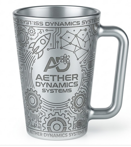 Glühweintasse Silber mit großem Griff mit Wunschdruck  & optionalem Eichstrich