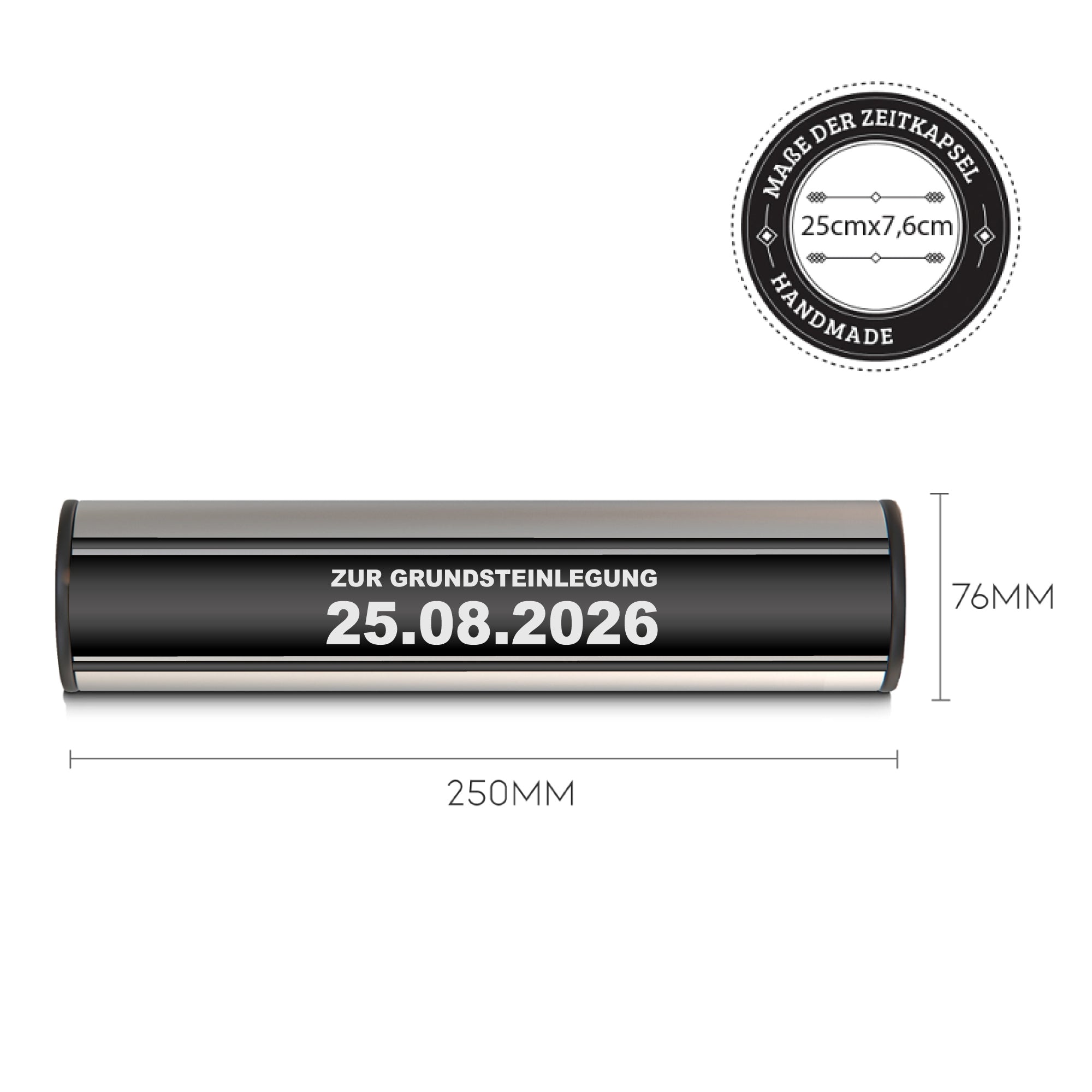 Zeitkapsel mit individuellem Druck, 2 Größen