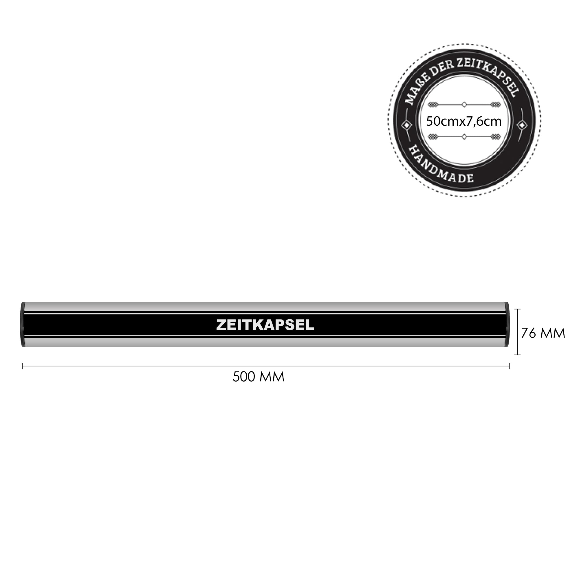 Zeitkapsel mit individuellem Druck, 2 Größen