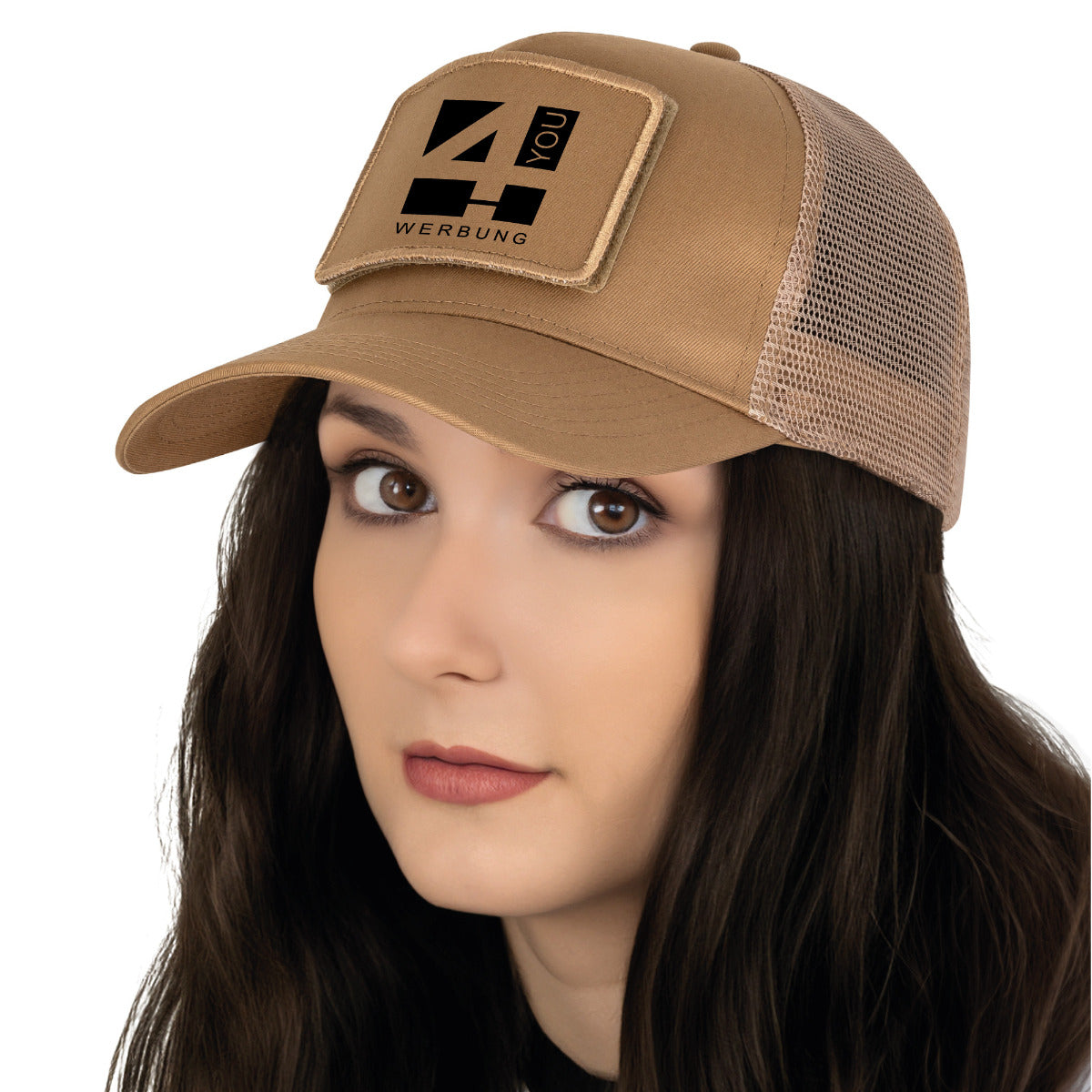Removable Cap mit Patch - Snapback Trucker sand