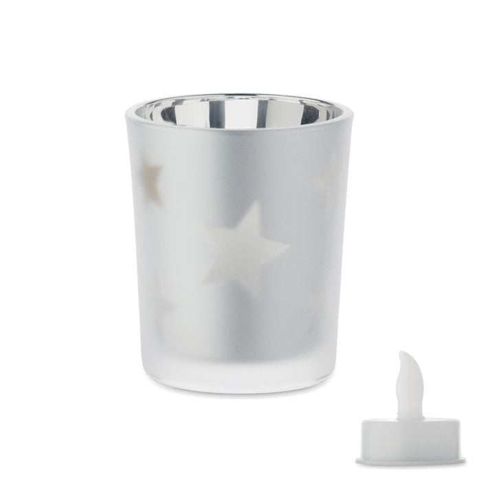 Glashalter mit LED-Teelicht - Sterne
