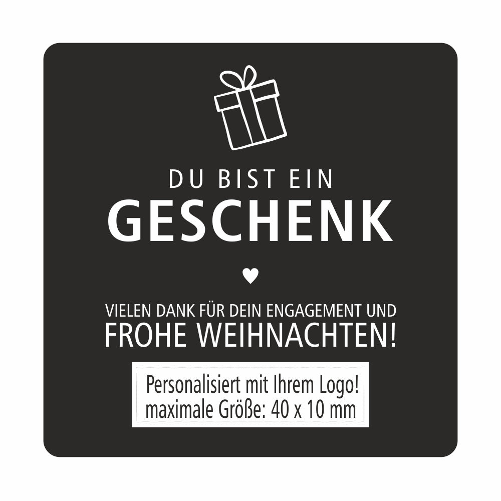 Geschenktüte "Du/Sie bist/sind ein Geschenk" - mit Logo (schwarze Serie)