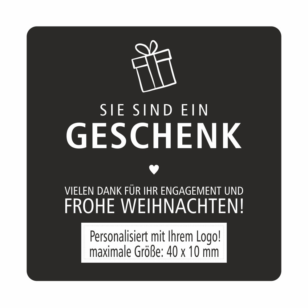 Geschenktüte "Du/Sie bist/sind ein Geschenk" - mit Logo (schwarze Serie)