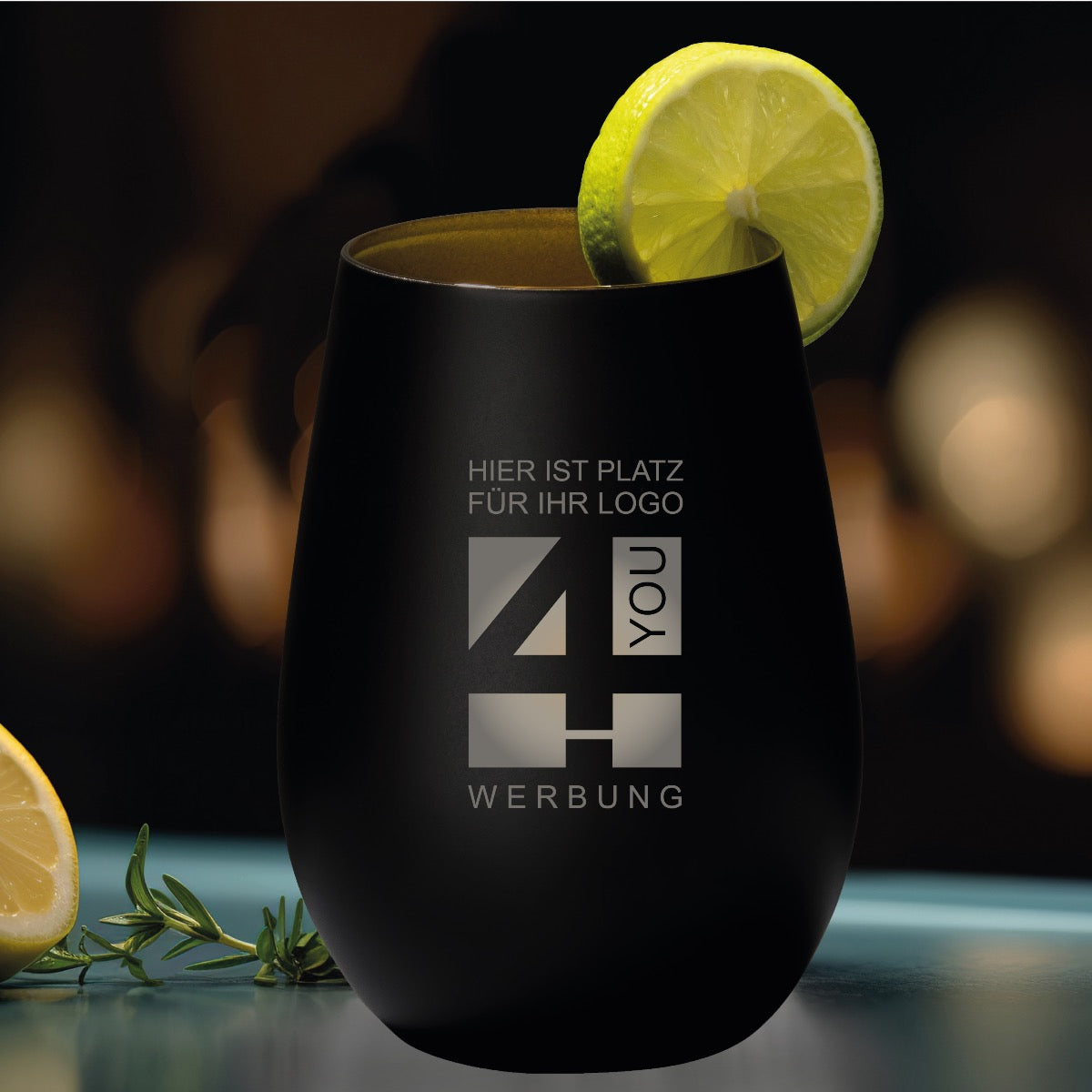 Ginglas mit Logo