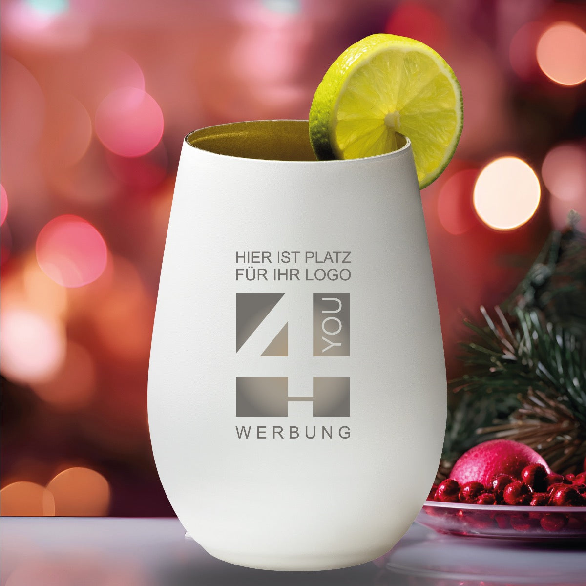 Ginglas mit Logo