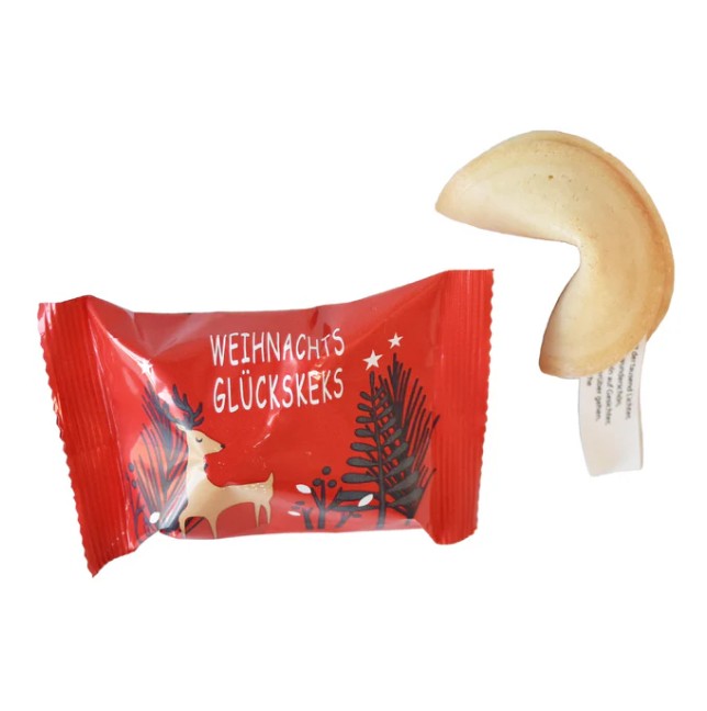 Weihnachts-Glückskekse – Motiv Reh