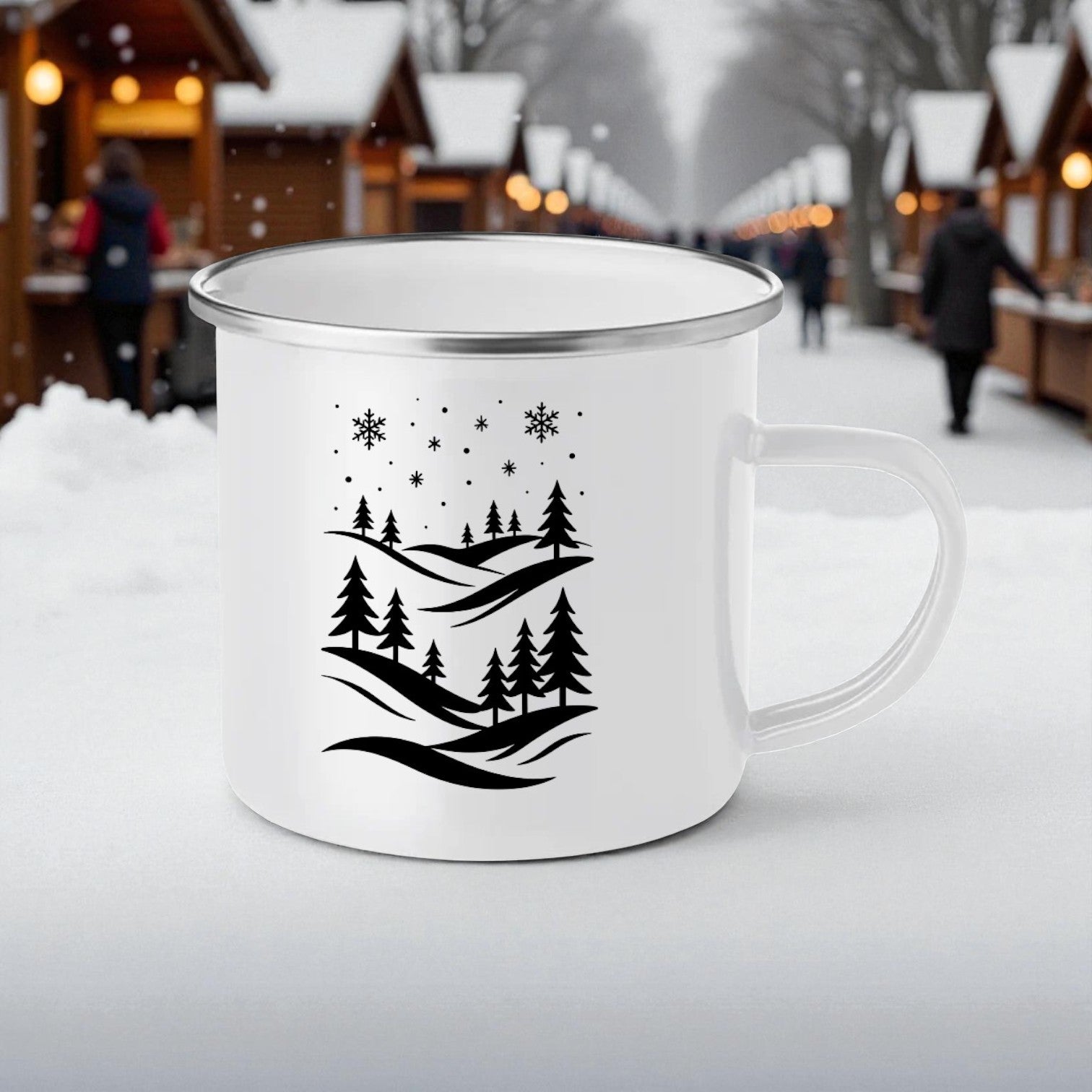 Emaillierter Metall-Becher im Vintage-Look