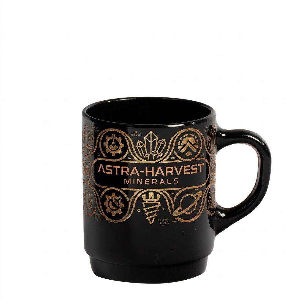 Henkelbecher Black Glam mit Wunschdruck  & optionalem Eichstrich