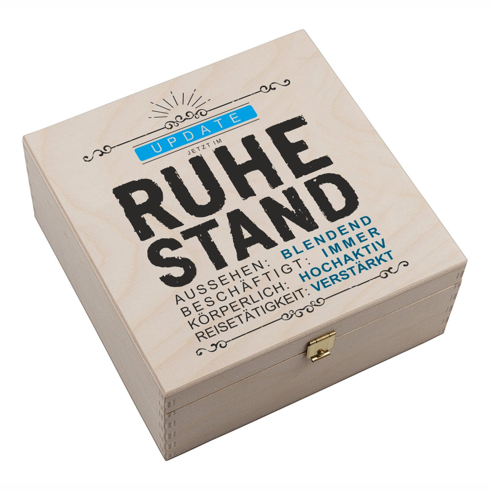 Hufeisenbox "Update - Jetzt im Ruhestand" mit Gravur
