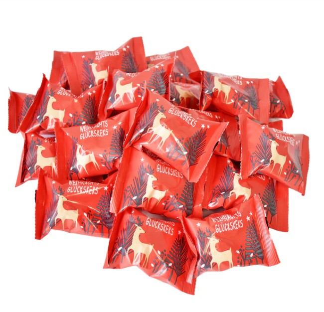 Weihnachts-Glückskekse – Motiv Reh