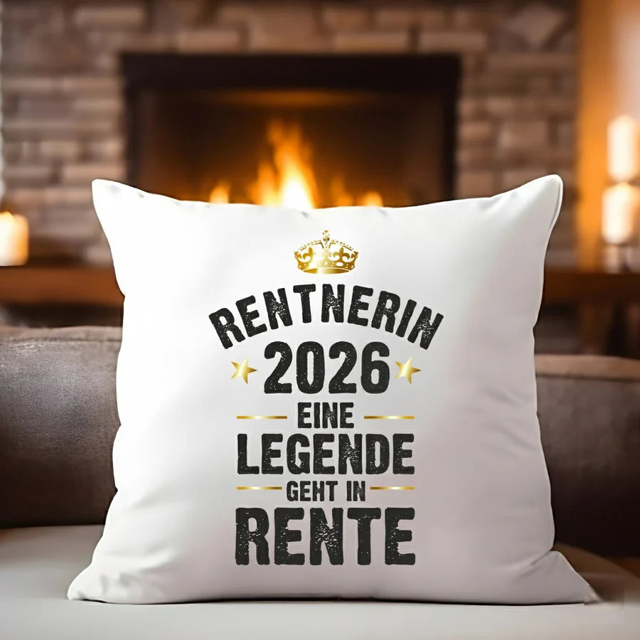 Kissen "Rentner / Rentnerin 2026 - Eine Legende geht in Rente"
