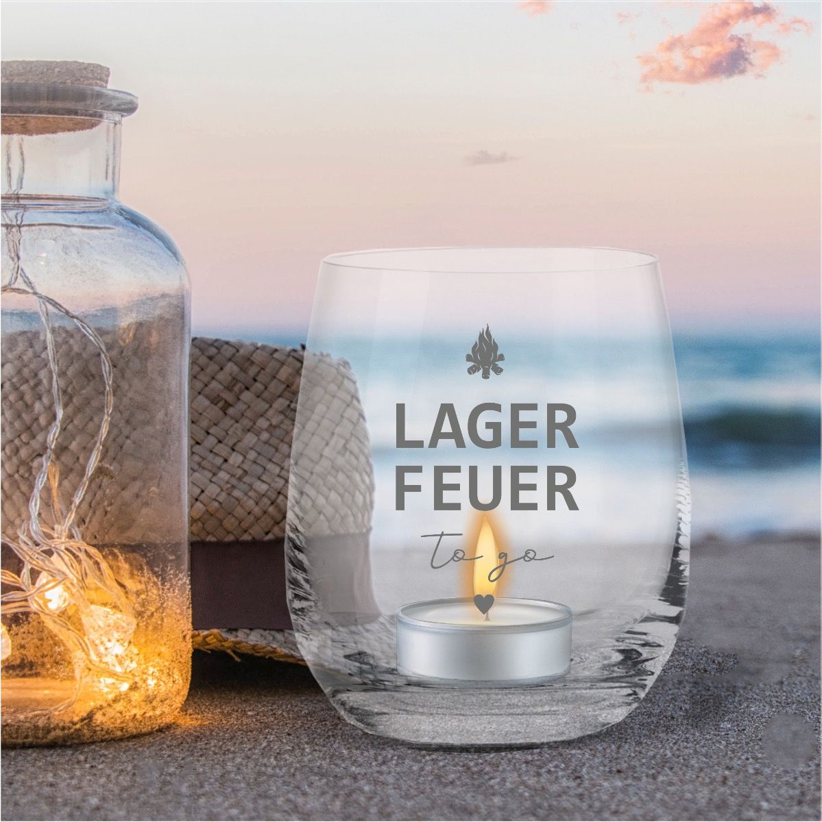 Windlicht - Lagerfeuer to go - optional mit Logodruck