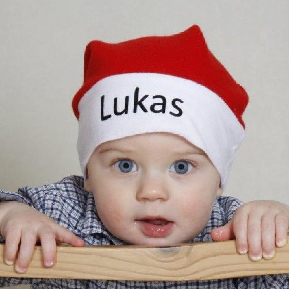 Weihnachtsmütze mit Namen oder Logo