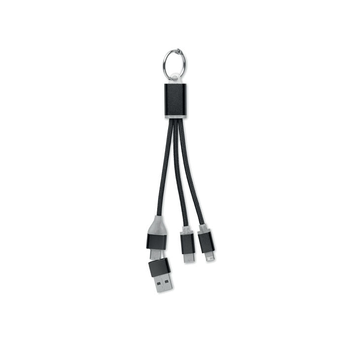 Schlüsselanhänger mit 4in1 Ladekabel