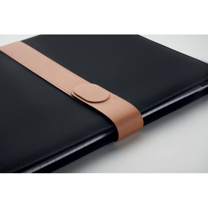 Konferenzmappe - DIN A4 aus RPET mit Details aus Kunstleder