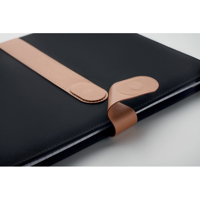 Konferenzmappe - DIN A4 aus RPET mit Details aus Kunstleder