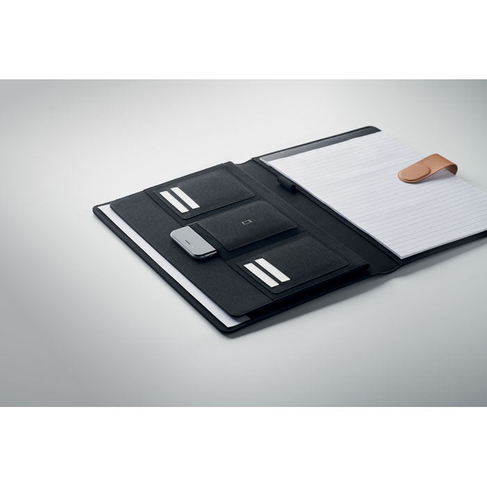 Konferenzmappe - DIN A4 aus RPET mit Details aus Kunstleder