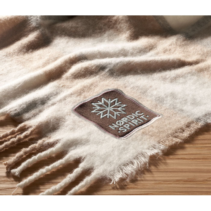 Mohair-RPET Polyester Decke mit Karomuster