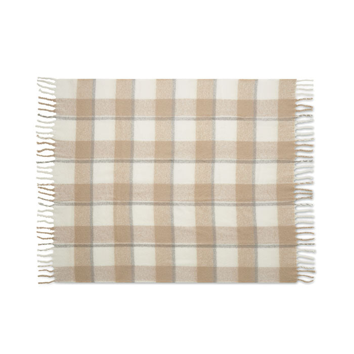 Mohair-RPET Polyester Decke mit Karomuster