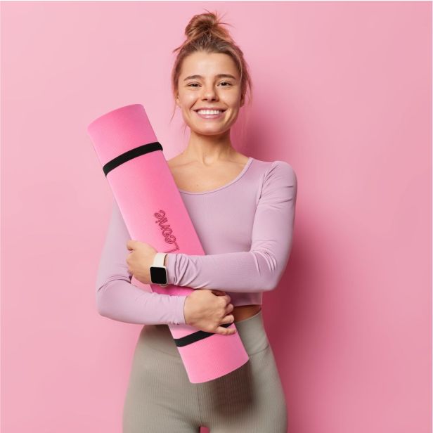Yogamatte - pink - mit Wunschname