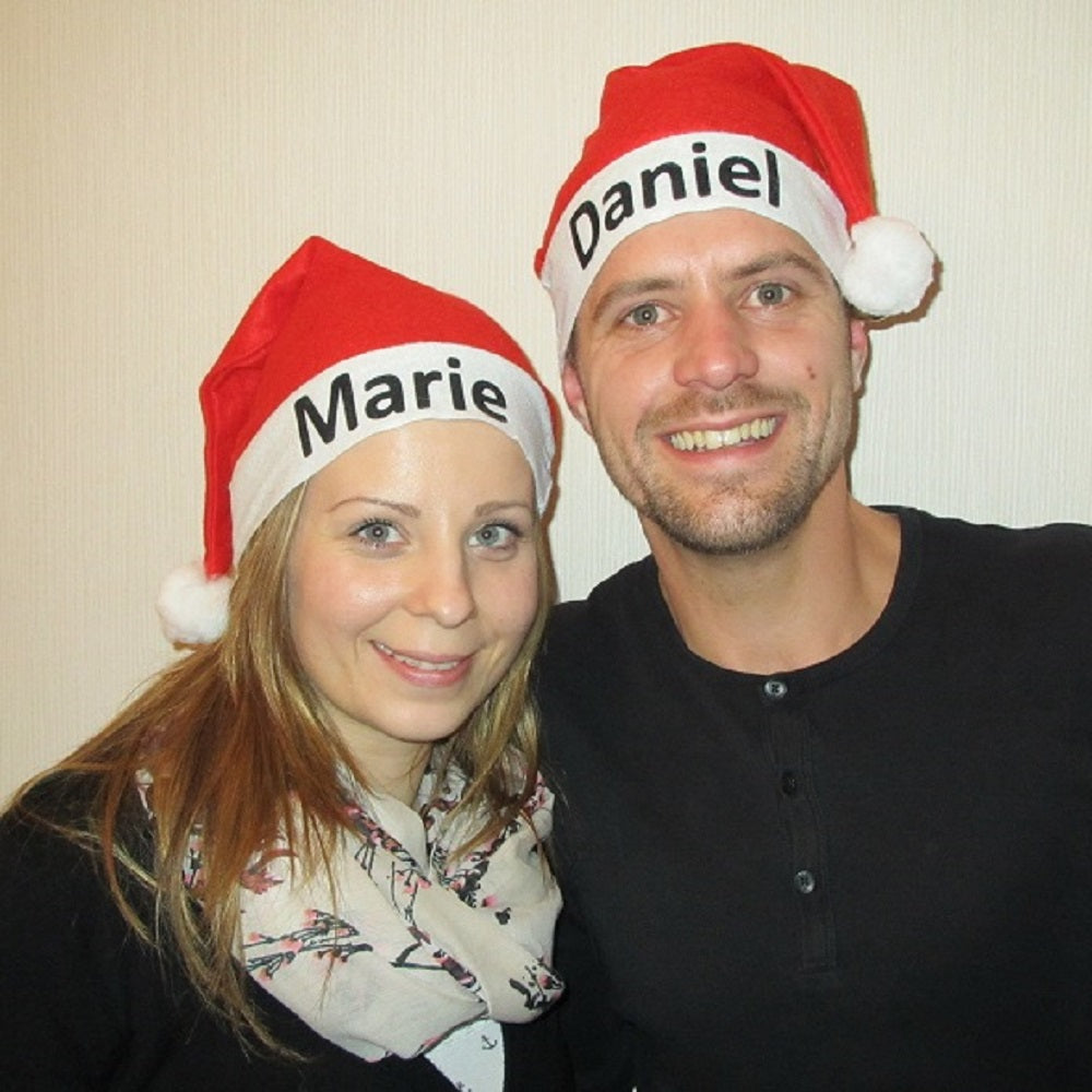 Weihnachtsmütze mit Namen und Logodruck