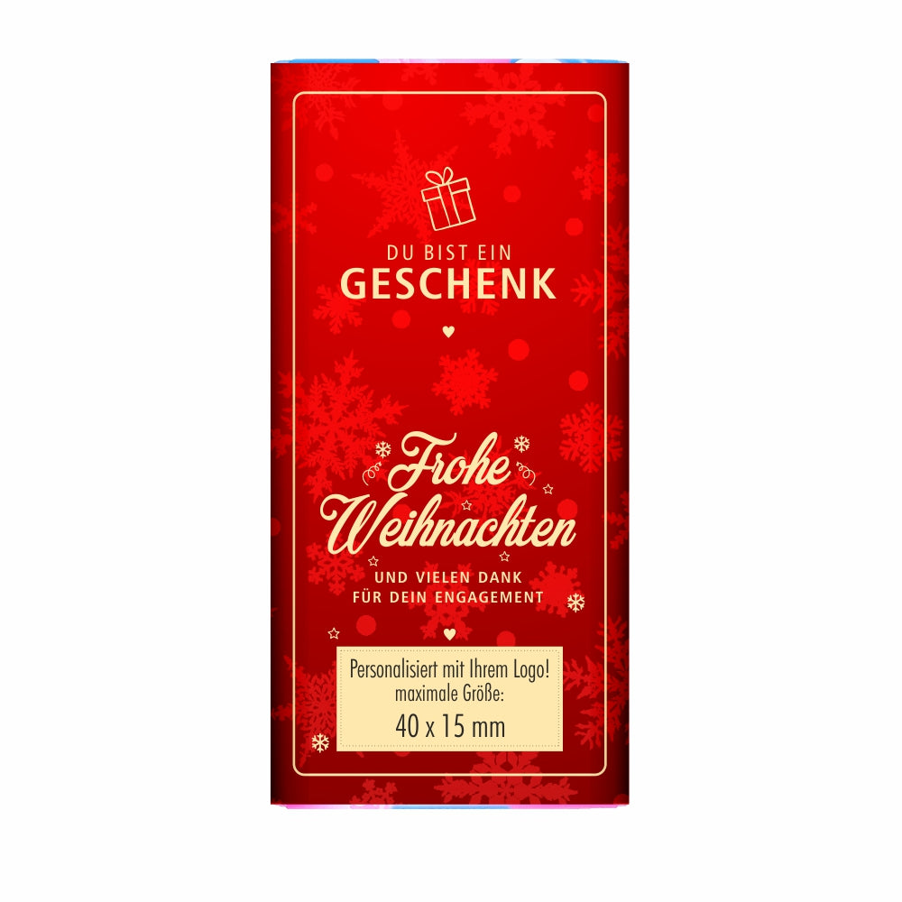 Schokolade "Du/Sie bist/sind ein Geschenk" - mit Logo (rote Serie)