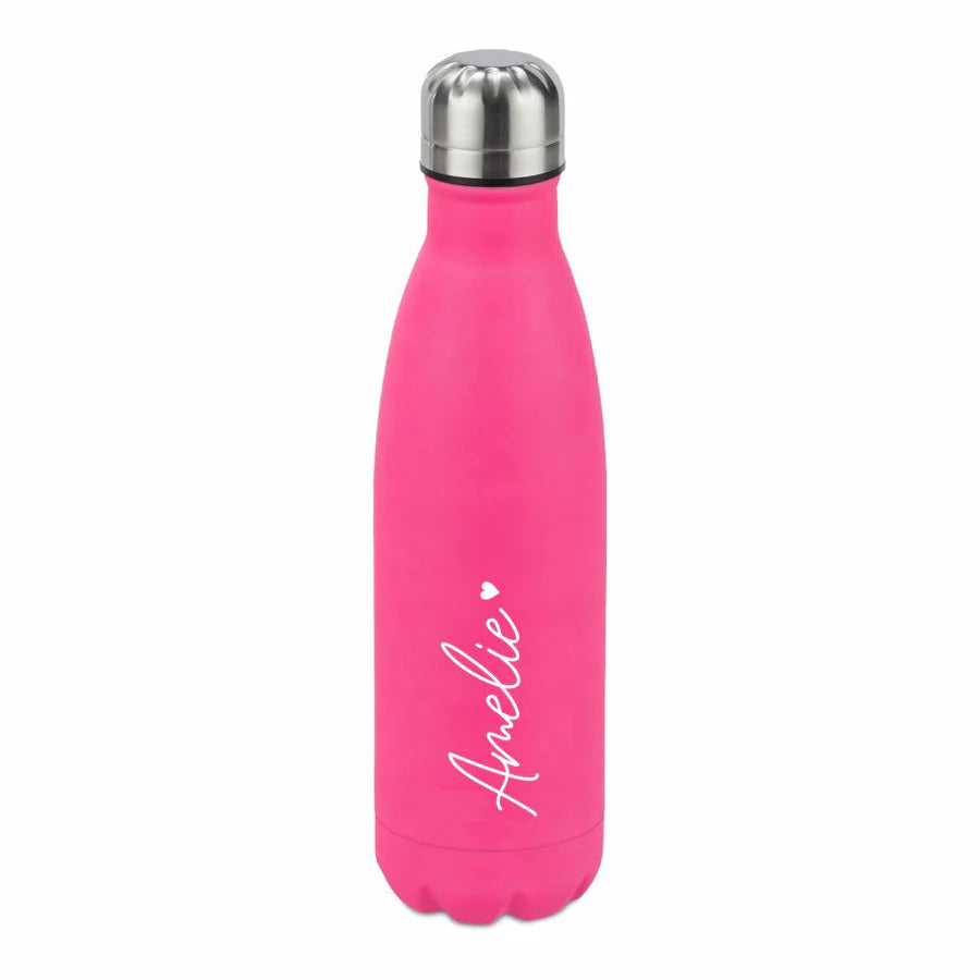 Trinkflasche Edelstahl mit   Name - Design Heart