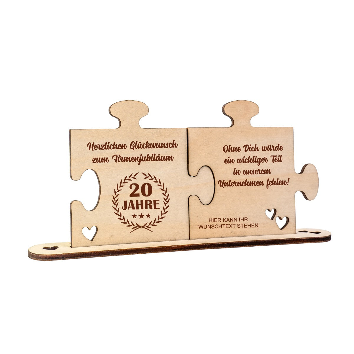 Holz - Puzzleteile "Jubiläum" mit Wunschtext